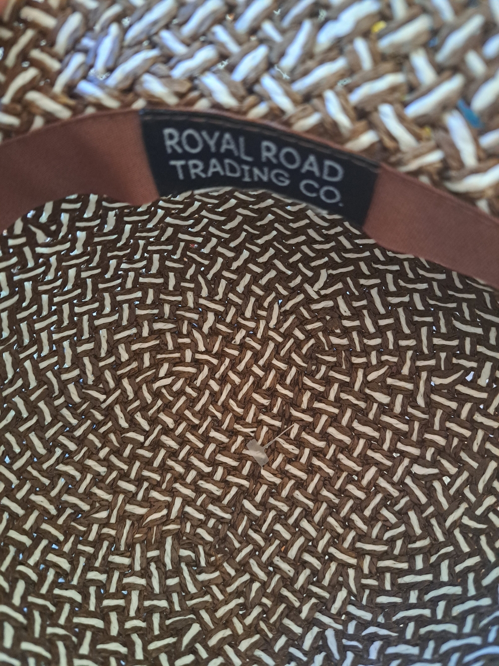Royal Road Trading Co Woven Straw Sun Hat with Ribbon Trim Brown - Picture 4 of 4